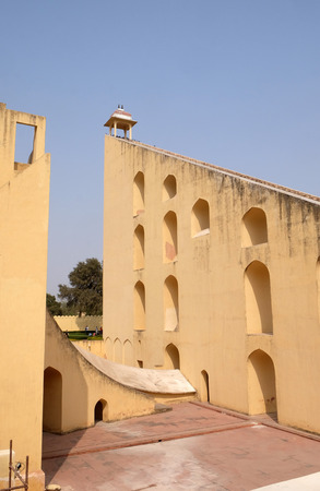 Famous Observatory Jantar Mantar, a collection of huge astronomical instruments in Jaipur, Rajasthan, Indiaのeditorial素材