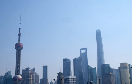 Lujiazui financial district skyscrapers buildings landscape in Shanghai,Shanghai Lujiazui is one of...
