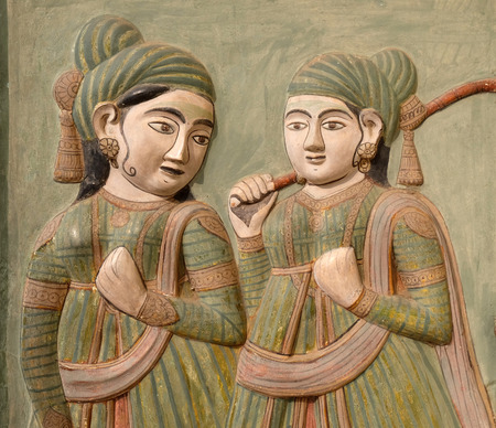 Indian art in Jaipur City Palace, a palace complex in Jaipur, Rajasthan, India