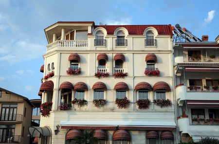 Modern Building in Ohrid, Macedonia.の写真素材
