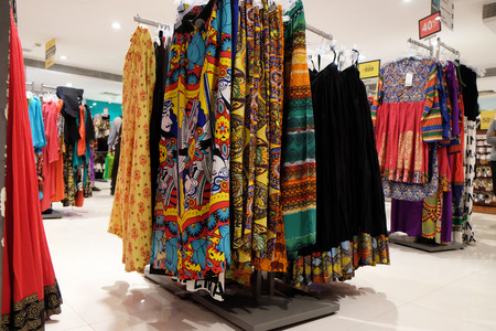 Indian garment shop in New Market area, Kolkata, Indiaの写真素材