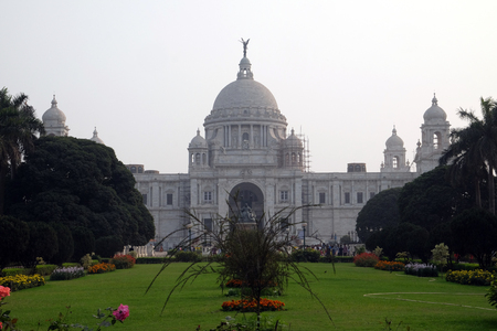 Victoria Memorial building in Kolkata, West Bengal, Indiaのeditorial素材