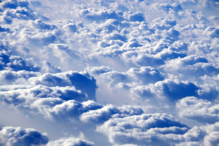 Skyline View above the Clouds from air planeの写真素材