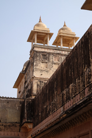 Architectural detail of Amber Fort in Jaipur, Rajasthan, Indiaのeditorial素材
