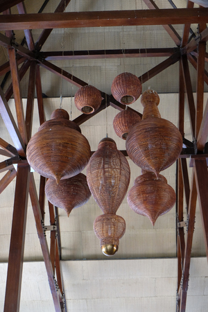 The chandeliers in the Ananta Spa and Resorts Hotel in Pushkar, Rajasthan, Indiaのeditorial素材