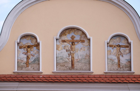 Golgotha, Chapel of Saint Dismas in Zagreb, Croatiaの写真素材