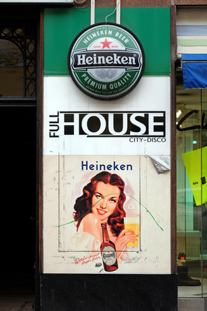 Advertisement, Heineken's Beer Graz, Styria, Austriaのeditorial素材