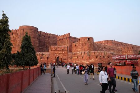 Amar Singh Gate of Agra Fort, UNESCO World heritage site in Agra. Uttar Pradesh, Indiaのeditorial素材
