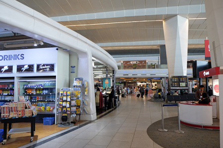 Indira Gandhi international airport duty free. Delhi airport is one of the most visited airports in India on February 19, 2016.のeditorial素材