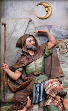 Angel of the Lord visited the shepherds and informed them of Jesus' birth, altarpiece in the church of Saint Matthew in Stitar, Croatiaのeditorial素材