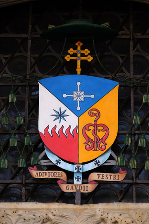 Coat of Arms of Erio Castellucci archbishop of Modena-Nonantola, Italyの写真素材