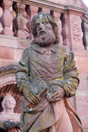 Statue of Saint, Amorbach Benedictine monastery church in the district of Miltenberg in Lower Franconia in Bavaria, Germanyのeditorial素材