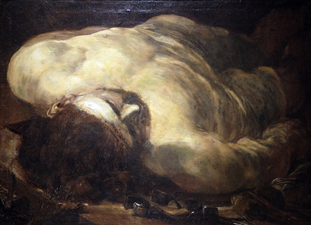 Dead Christ, Lombard School, oil on canvas, 16 century, the Passion in Art from Mimara Museum in Zagreb, Croatiaのeditorial素材