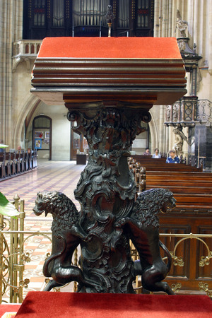 Ambo in the Zagreb cathedral dedicated to the Assumption of Maryのeditorial素材