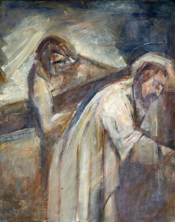 5th Stations of the Cross, Simon of Cyrene carries the cross, Church of Holy Cross in Sisak, Croatiaのeditorial素材