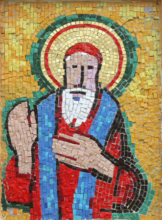 Saint Leopld Mandic, mosaic in the Church of Saint Joseph in Sisak, Croatiaの写真素材
