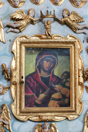 Our Lady of Angels, altar in the Church of the Our Lady of Angels in Orebic, Croatiaのeditorial素材