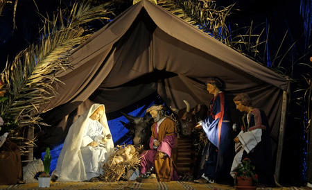 Nativity Scene, Birth of Jesus  Saint Sulpice Church, Paris, Franceのeditorial素材