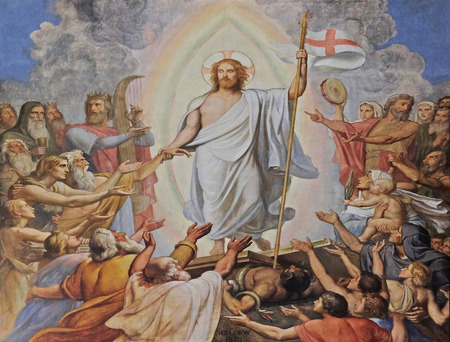 Resurrection of Christ, fresco in the Saint Germain des Pres Church, Paris, Franceのeditorial素材