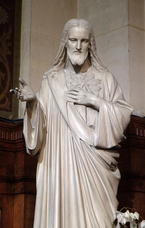 Sacred Heart of Jesus, statue in the St Francis Xavier's Church in Paris, Franceのeditorial素材