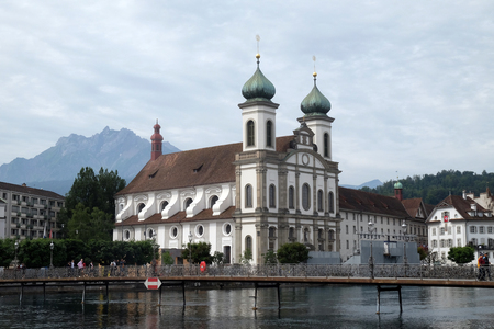Jesuit church of St. Francis Xavier in Lucerne, Switzerlandのeditorial素材