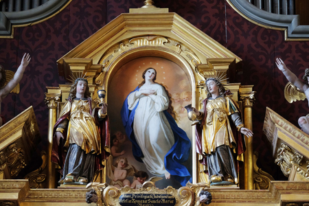 Assumption of the Virgin Mary Altar in the church of St. Leodegar in Lucerne, Switzerlandのeditorial素材