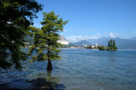 Isola Superiore dei Pescatori - the Fishermen Island, one of the famous Borromeo Islands of Lake Maggiore, Italyの写真素材