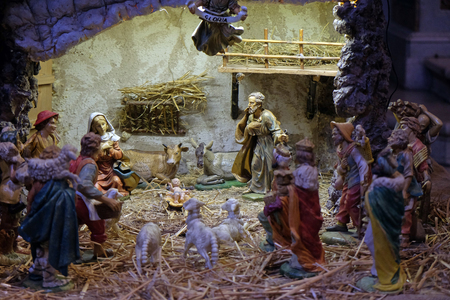 Nativity Scene, Orsanmichele Church in Florence, Tuscany, Italyのeditorial素材
