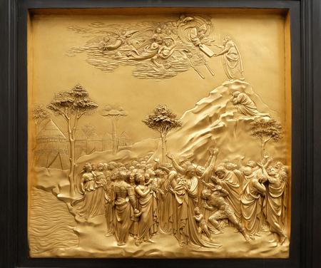 Florence cathedral, Baptistry of Saint John, Gates of Paradise, Moses, Florence, Italyのeditorial素材
