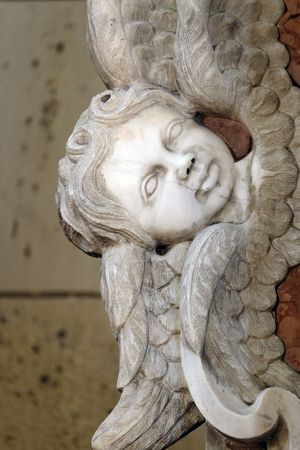 Angel, altar of the Saint Luke the Evangelist in Zagreb cathedralの写真素材
