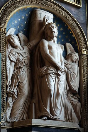 Ecce Homo by Antoine Etex in the Chapel of the Souls of Purgatory, Saint Eustache church in Paris,...