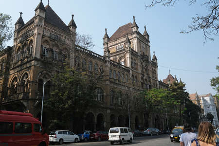 Colonial-era Elphinstone College in Mahatma Gandhi Road, Kala Ghoda, Fort, Mumbai, India