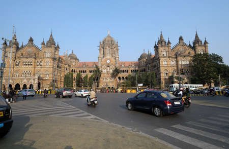 Victoria Station (Chatrapati Shivaji terminal) in Mumbai, Indiaのeditorial素材