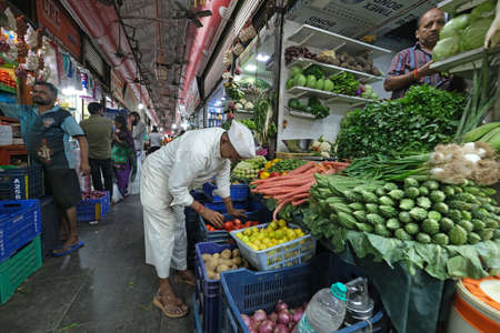 Crawford market, built in the days of the British Raj, now officially renamed Mahatma Jyotiba Phule Market, Mumbai, Indiaのeditorial素材