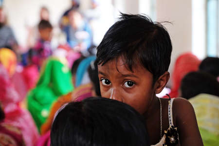 Children at  Mass at a church in Chunakhali, West Bengal, India