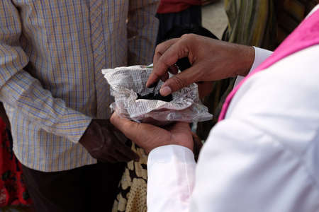 Ash wednesday celebration in Mitrapur village, West Bengal, India