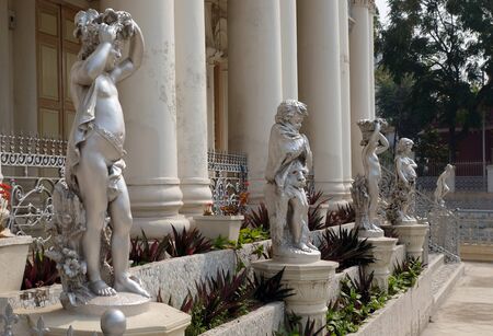Jain Temple (also called Parshwanath Temple) at Badridas Temple Street in Kolkata, West Bengal, Indiaの写真素材