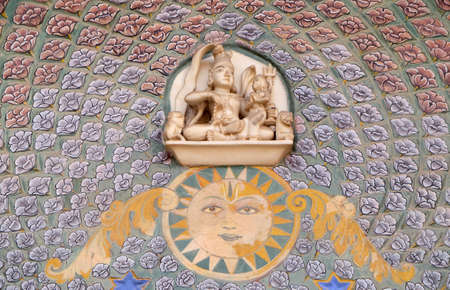 Rose Gate at the Chandra Mahal, Jaipur City Palace, Rajasthan, Indiaのeditorial素材