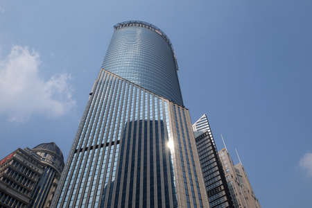 Financial towers in the Pudong east side of Shanghai, China