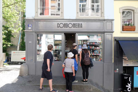 Condomerie, condom shop in Zurich city center, Switzerlandのeditorial素材