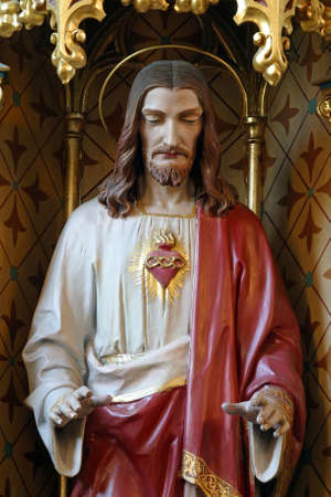 Sacred Heart of Jesus, altar in the Saint Joseph Parish Church in Slatina, Croatiaのeditorial素材