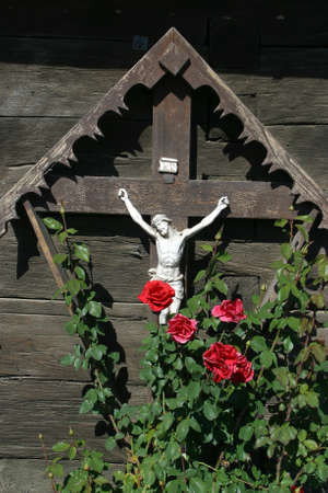 Crucifixion at the Chapel of Saint Fabian and Sebastian in Letovanic, Croatiaのeditorial素材