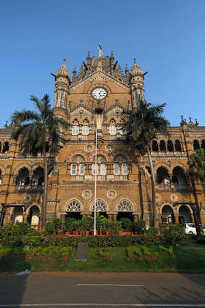Victoria Station (Chatrapati Shivaji terminal) in Mumbai, Indiaのeditorial素材