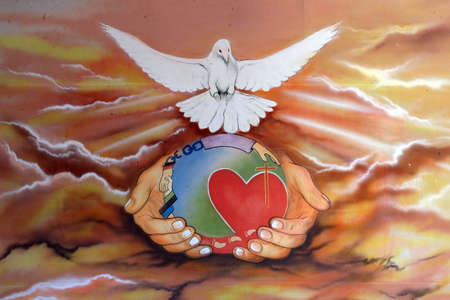 Holy Spirit Bird, painting in the Basilica Bom Jesus, Old Goa, Velha Goa, Goa, India