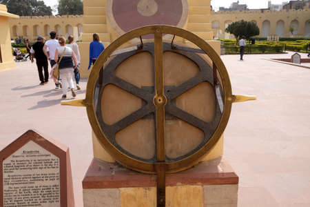 Famous Observatory Jantar Mantar, a collection of huge astronomical instruments in Jaipur,...