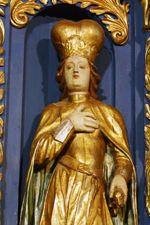 Saint Emeric, statue on the high altar in the Parish church of St. Barbara in Vrapce, Zagreb, Croatiaのeditorial素材