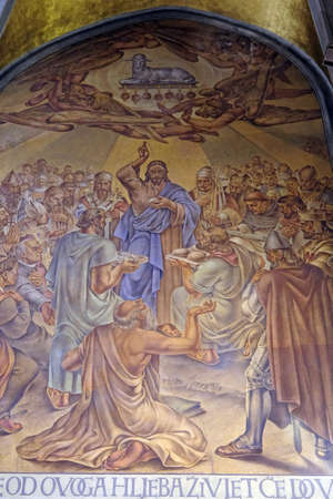 Triumph of Holy Communion, fresco in St. Mark church in Zagreb, Croatia