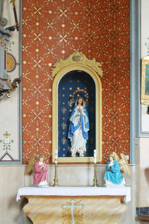 Our Lady of Lourdes, altar in the parish church of Helena in Zabok, Croatiaのeditorial素材