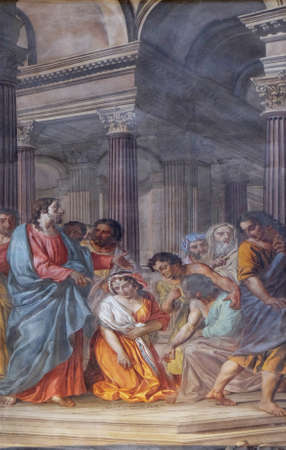 Fresco in Saint Andrew basilica in Mantua, Italyのeditorial素材