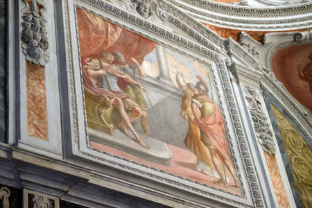Fresco painting in Basilica of Saint Frediano, Lucca, Tuscany, Italy
